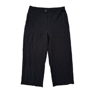 HABITAT Crinkle Crop Travel Pants in Black Size Medium Womens Rayon Pull-on